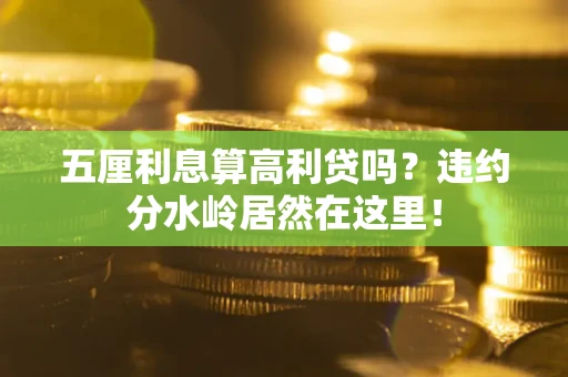 济南五厘利息算高利贷吗？违约分水岭居然在这里！