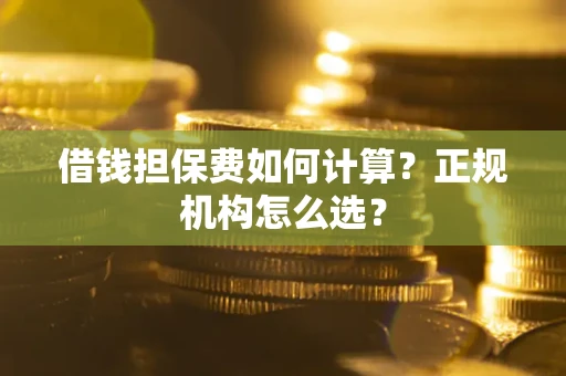 济南借钱担保费如何计算？正规机构怎么选？