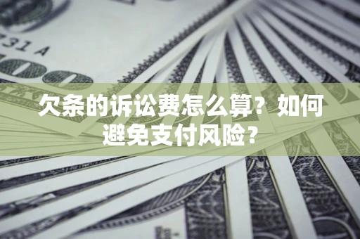 济南欠条的诉讼费怎么算？如何避免支付风险？