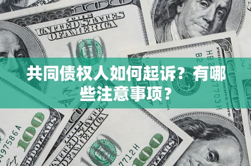 济南共同债权人如何起诉？有哪些注意事项？